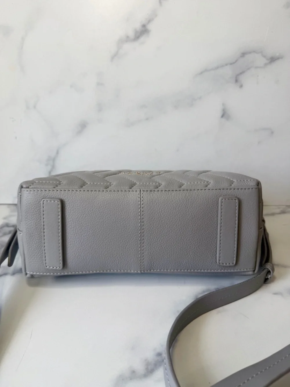 NEW Radley London Quilted Crossbody Bag Gray Herringbone Leather Dog Charm